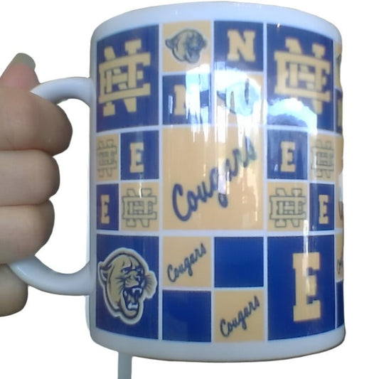 COFFEE MUG COUGAR CHECKERS